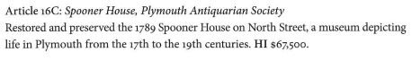 Spooner House Plymouth Antiquarian Society