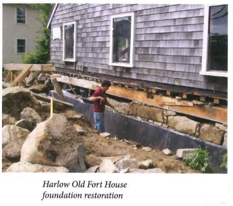 Harlow Old Fort House foundation restoration