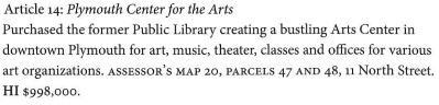 Article 14 Plymouth Center for the Arts