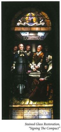 Stained Glass Restoration Signing the Compact