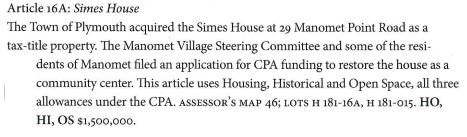 Article 16A Simes House