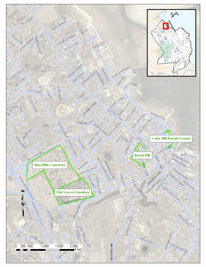 Burial Hill Cemetery Map