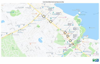 Court Street - Main Street Line Stops Locus Map