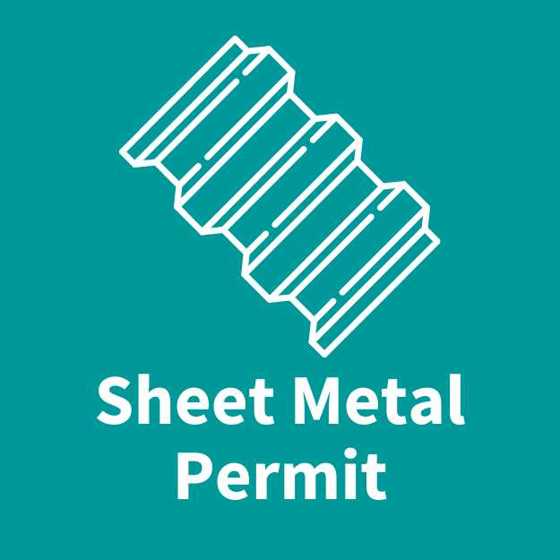 ribbed sheet metal with text that reads, sheet metal permit