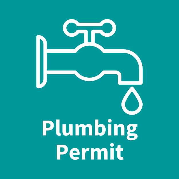 faucet with water, with text that reads, plumbing permit