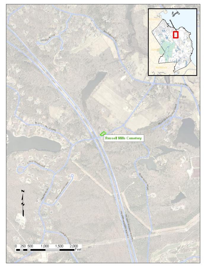 Russell Mills Cemetery Map