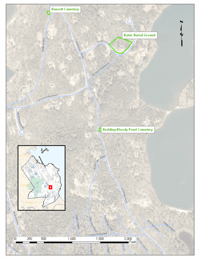 Redding-Bloody Pond Cemetery Map