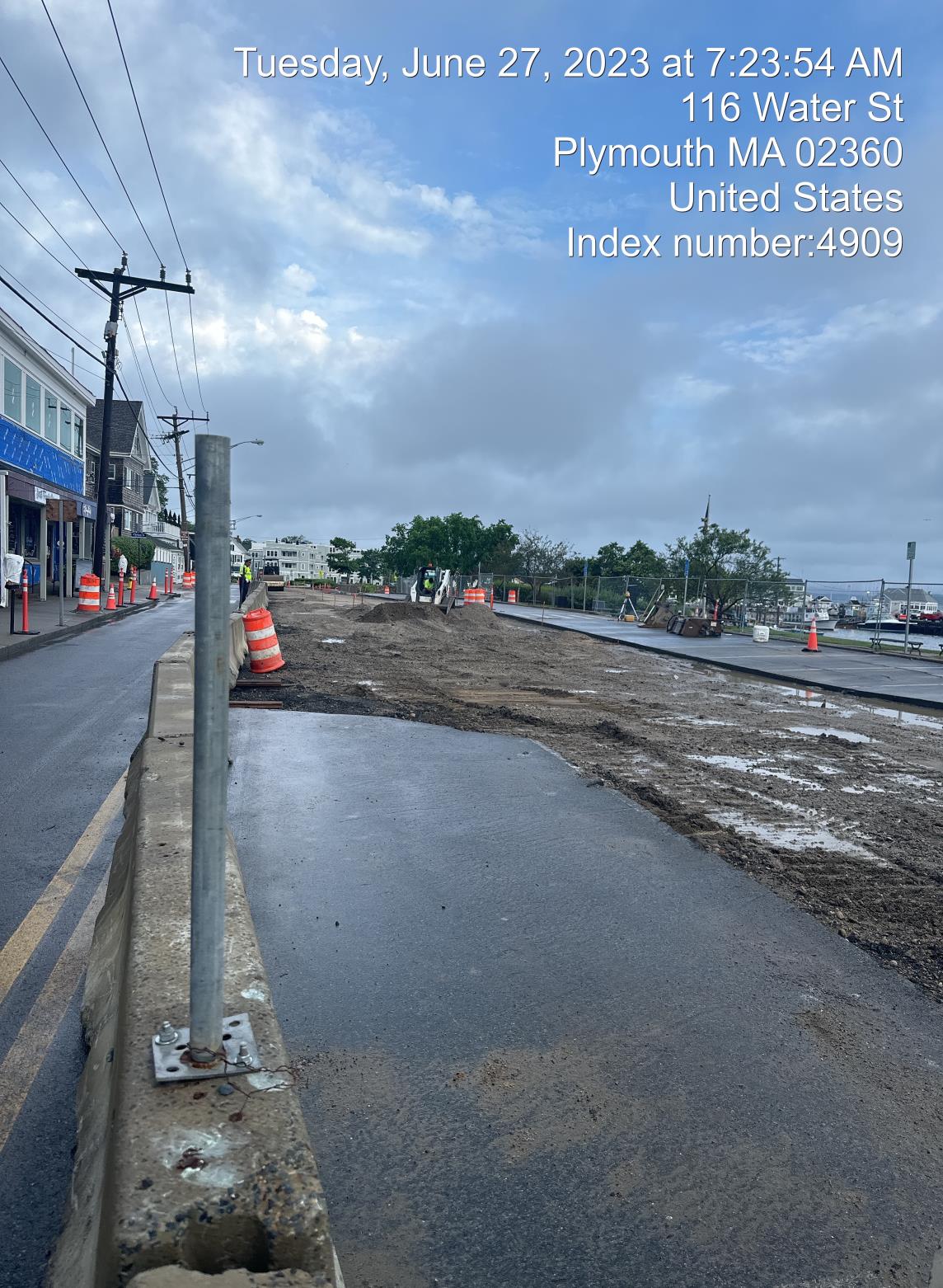 Water Street compacting subgrade for paving