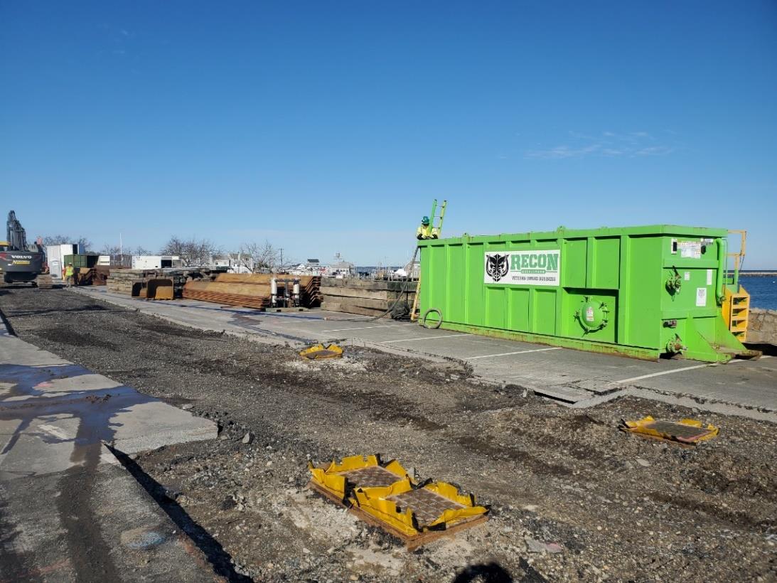 Installation of frac tank on construction site