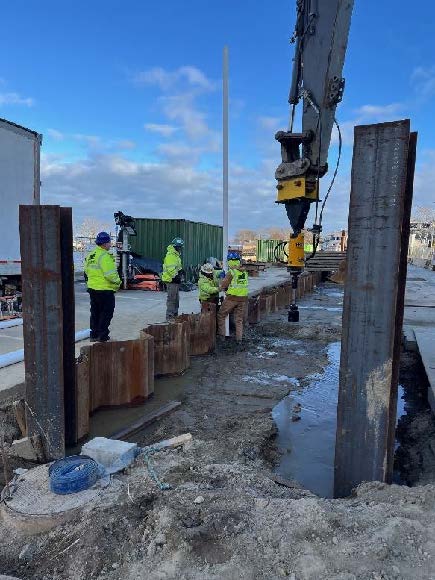 installation of passive relief wells inside sheeting