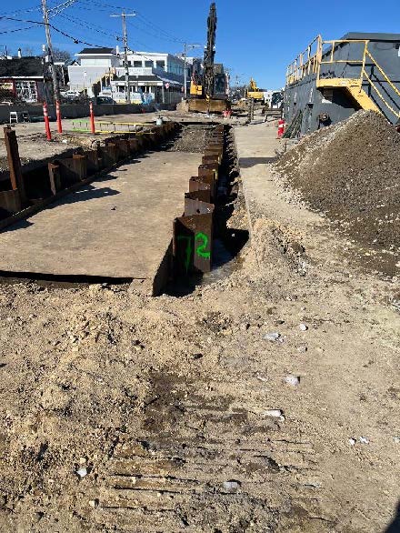 excavation support for the sewer interceptor