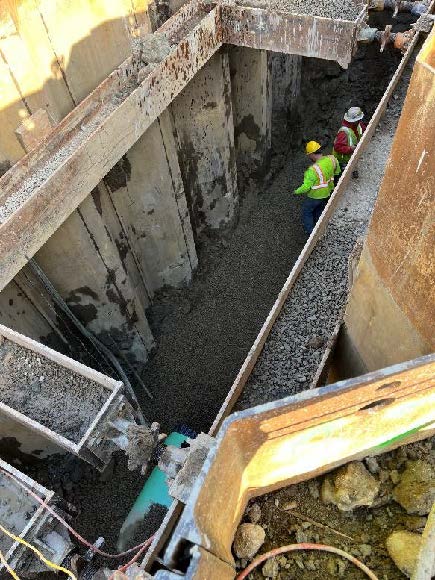 installation of 30 inch PVC gravity sewer interceptor in Water Street