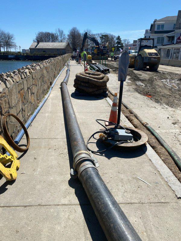 installation of sewer bypass system along Water Street
