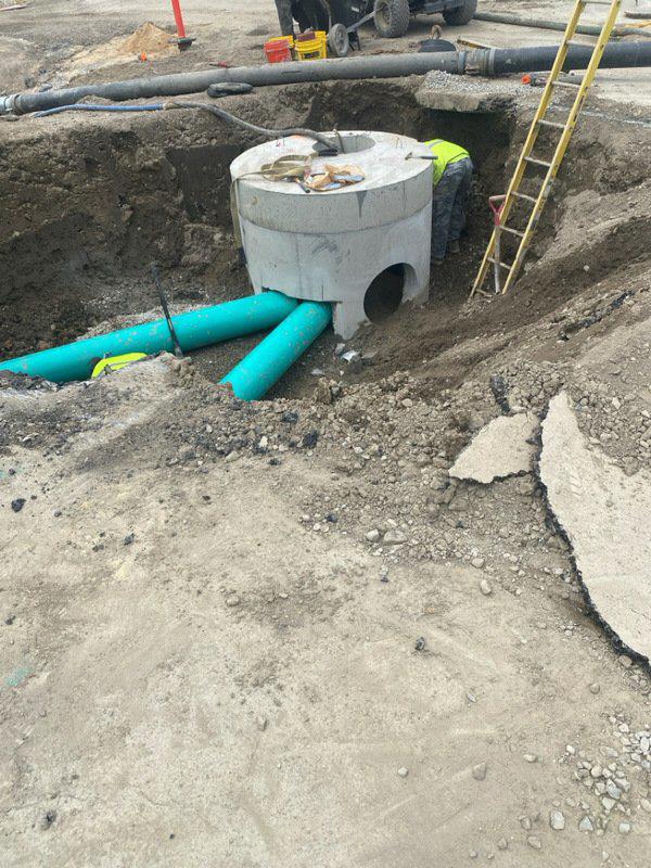 reconstruction of drainage on Water Street