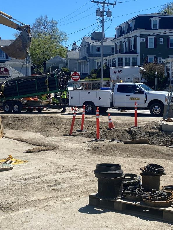 demobilization of equipment and material from job site on Water Street